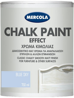 Mercola Chalk Paint Effect Χρώμα Κιμωλίας Γαλανό Blue Sky 750ml