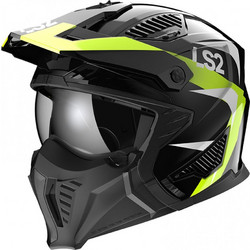 LS2 OF606 Drifter Triality Black / H-V Yellow Κράνος Μηχανής Crossover / Modular 1300gr