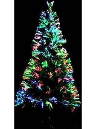 Χριστουγεννιάτικο δέντρο αυτοφωτιζόμενο ύψους 150cm με πολύχρωμα λαμπάκια led και οπτικές ίνες