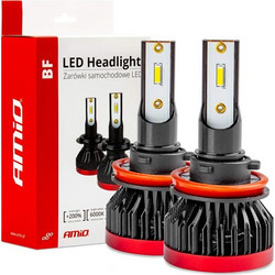 Amio Σετ Λάμπες Αυτοκινήτου Series H11/H8/H9 led 6000K, ψυχρό λευκό 12V 50W 2 τεμαχίων, 3.5x3.5x7 cm - Amio