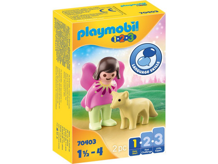 Playmobil 1-2-3 Νεράιδα με Αλεπού για 1,5-4 Ετών 70403
