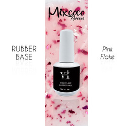 Mixcoco Pink Flake Rubber Base Ημιμόνιμο Βερνίκι Νυχιών 15ml