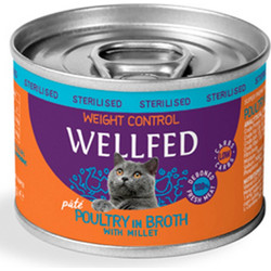 Wellfed Sterilised Adult Weight Control Pate with Poultry & Millet in Broth 200gr