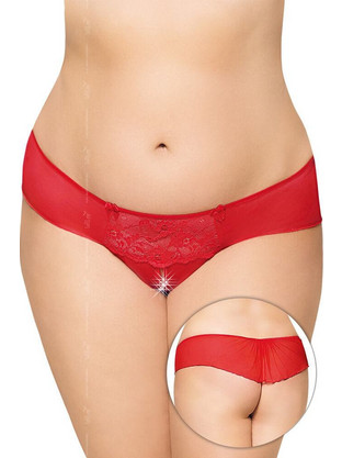 Γυναικείο εσώρουχο μεγάλο μέγεθος - Red Airy Mesh SFL2433-R