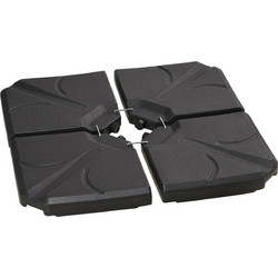 Outsunny 4 τεμαχίων HDPE βάση ομπρέλας, γεμιζόμενη με νερό και άμμο max 18kg, 103x103x8,3 cm, μαύρο 84D-172V01BK