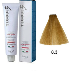 Faipa Three Color 8.3 Ξανθό Ανοιχτό Χρυσαφί Μόνιμη Βαφή Μαλλιών 120ml