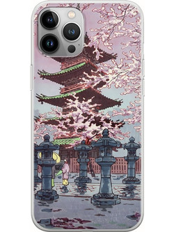 Θήκη Ukiyo-e - Cherry Blossom iPhone 12 Pro Max Flexible TPU (Διάφανη Σιλικόνη)