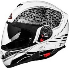SMK Glide Sign GL126 White / Black Κράνος Μηχανής Flip-Up
