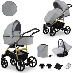 Kunert Mata Καρότσι Μωρού 3 σε 1 Grey Golden Frame