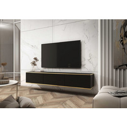 Έπιπλο τηλεόρασης ORO_MDF επιτοίχιο ανθρακί 175x30x32cm