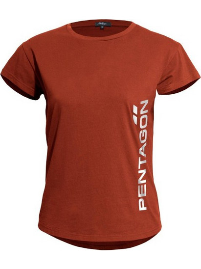 Pentagon Whisper Ladies Tee (Pentagon) Maroon Red