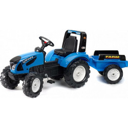 Falk Landini Serie 7 Ποδοκίνητο Παιδικό Τρακτέρ με Καρότσα Μπλε