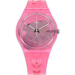 Swatch Γυναικείο Ρολόι με Ροζ Καουτσούκ Λουράκι GZ354