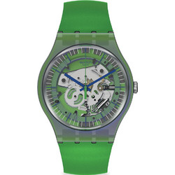 Swatch Γυναικείο Ρολόι με Πράσινο Καουτσούκ Λουράκι SUOM117