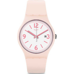 Swatch Γυναικείο Ρολόι με Ροζ Καουτσούκ Λουράκι SUOP400
