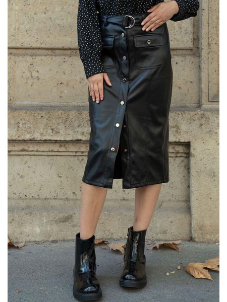 urban δερμάτινη φούστα Verona σε μαύρο