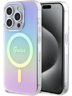 Guess IML Iridescent MagSafe Θήκη Προστασίας iPhone 15 Pro Max Purple (GUHMP15XHITSU)