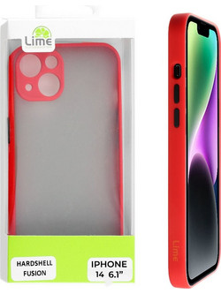 Lime Successories Lime Θηκη Iphone 14 6.1'' Hardshell Fusion Full Camera Protection Red With Black KEYS