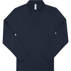B&C Collection Ανδρική Μπλούζα Polo Μακρυμάνικη Navy Μπλε PU427