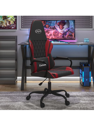 vidaXL Καρέκλα Gaming Δερματίνης Μαύρη Μπορντό 3143782