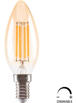ΛΑΜΠΤΗΡΑΣ LED FILAMENT 4W E14 3000K ΧΡΥΣΟ DIMMABLE FB94048.02