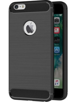 Θήκη Σιλικόνης Carbon Look Για iPhone 6 / 6s Plus -Μαύρο