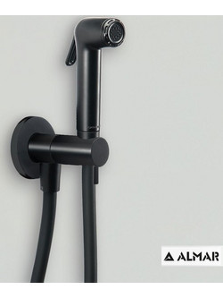 Εντοιχιζόμενο Σύστημα Μπιντέ Almar Flush 1 Χωρίς Ανάμιξη & Ντουζάκι Υγιεινής Black Matt 1 Οπής (E136004-400)