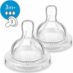 Philips Avent Airflex SCF633/27 Θηλή Σιλικόνης για Μπιμπερό 3m+ Μεσαίας Ροής 2τμχ