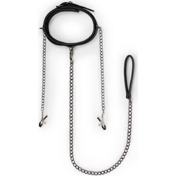 EasyToys Leather Collar With Handcuffs