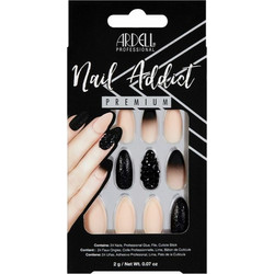 Ardell Nail Addict Black Stud & Pink Almond Tips Νυχιών 24τμχ