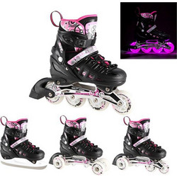 Nils Extreme Inline Αυξομειούμενα Rollers Μαύρα Ροζ NH10905