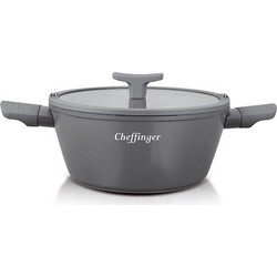 Cheffinger CSP24 Κατσαρόλα Αλουμινίου Γρανίτη 24cm 3.5lt