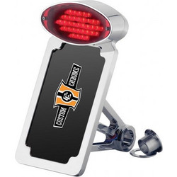 Βάση Πινακίδας Με Φανάρι Vertical Taillight & License Plate Kit US License Plate Size, Cateye Taillight Chrome