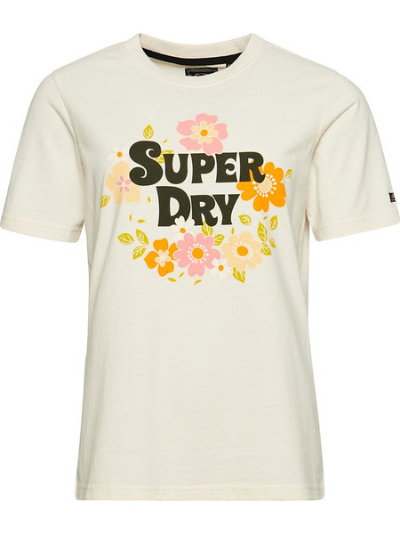 Superdry Γυναικεία κοντομάνικη μπλούζα Vintage Floral Scripted T-Shirt W1011055A-PTG