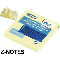 Χαρτάκια σημειώσεων Donau Z-Notes κίτρινα 76Χ76mm 100φ (7571001PL-11)