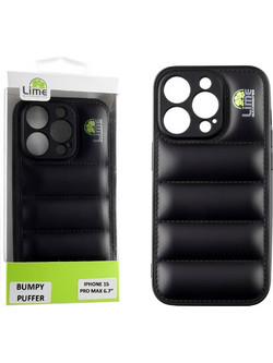 Lime Successories Lime Θηκη Iphone 15 Pro Max 6.7'' Bumpy Puffer Tpu Full Camera Protection BLACK