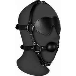 Ouch! Xtreme Blindfolded Head Harness with Solid Ball Gag
