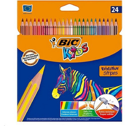 BIC Kids Evolution Stripes Ξυλομπογιές Σετ 24τμχ