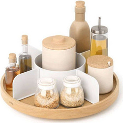Βάση Οργάνωσης Περιστρεφόμενη Bellwood Lazy Susan 1019936-668 30,5x10cm White-Natural Umbra Ξύλο,Πλαστικό