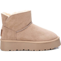 Xti Γυναικεία Μποτάκια Πλατφόρμα Suede Nude με Γούνα 142197