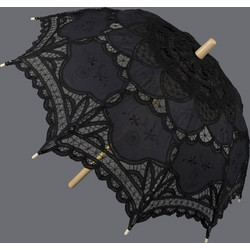Χειροποίητη ομπρέλα (48cm) μαύρη 6978000004957 silkfashion - Φ0.48