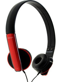 Maxell HP-MIC Ενσύρματα Ακουστικά On Ear Μαύρα Κόκκινα