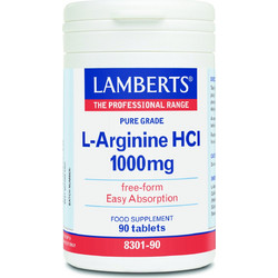 Lamberts L-Arginine HCI 1000mg 90 Ταμπλέτες