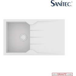 Sanitec Ultra Granite 805 Επικαθήμενος Νεροχύτης Γρανίτη Αντιστρεφόμενος Ματ Bianco 86x50cm