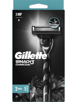 Gillette Mach 3 Charcoal Ξυραφάκι με Ανταλλακτικές Κεφαλές με 3 Λεπίδες & Λιπαντική Ταινία + Ανταλλακτικά Ξυραφάκια 2τμχ