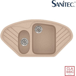 Sanitec Classic 302 Επικαθήμενος Νεροχύτης Οβάλ Γρανίτη Ματ Granite Sand 96x51cm