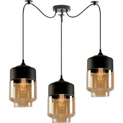 Home Lighting Κρεμαστό Φωτιστικό Οροφής Τρίφωτο E27 Μαύρο SE21-HN-18-30-BL3 77-8793