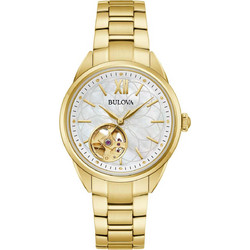 Bulova Sutton Γυναικείο Ρολόι Αυτόματο με Χρυσό Μεταλλικό Μπρασελέ 97L172