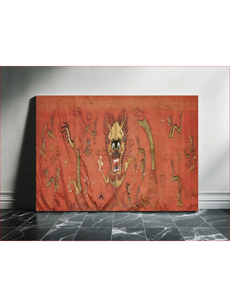 Πίνακας, Chinese embroidered dragon panel, vintage embroidery