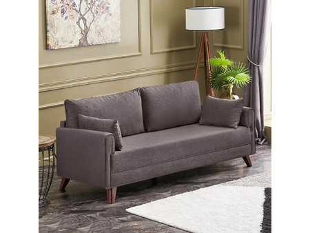 Megapap Bella Τριθέσιος Καναπές Καφέ 208x81x85cm PRGP043-0027,5
